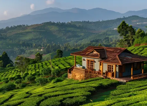 cozy-tea-cottage-nestled-amidst-rolling-hills-covered-with-neatly-manicured-rows-tea-plants-with-rugged-mountains-distance